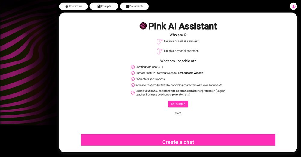 Приложение искусственного интеллекта Pink AI Assistant