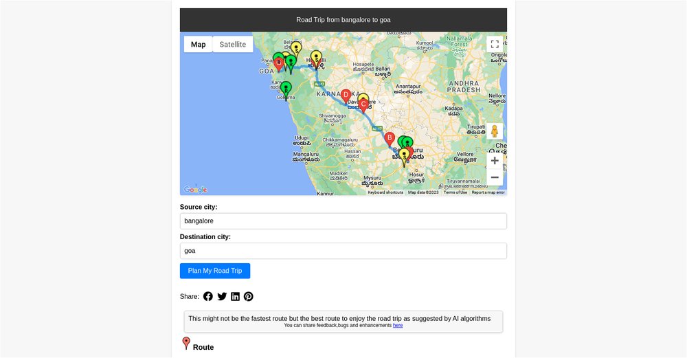 Приложение искусственного интеллекта Plan My Road Trips