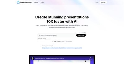 Приложение искусственного интеллекта Powerpresent AI