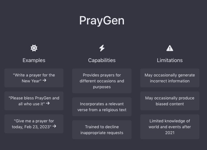 PrayGen - генерация персонализированных молитв