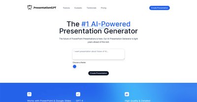 Приложение искусственного интеллекта PresentationGPT