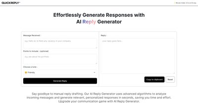 Приложение искусственного интеллекта Quickreply