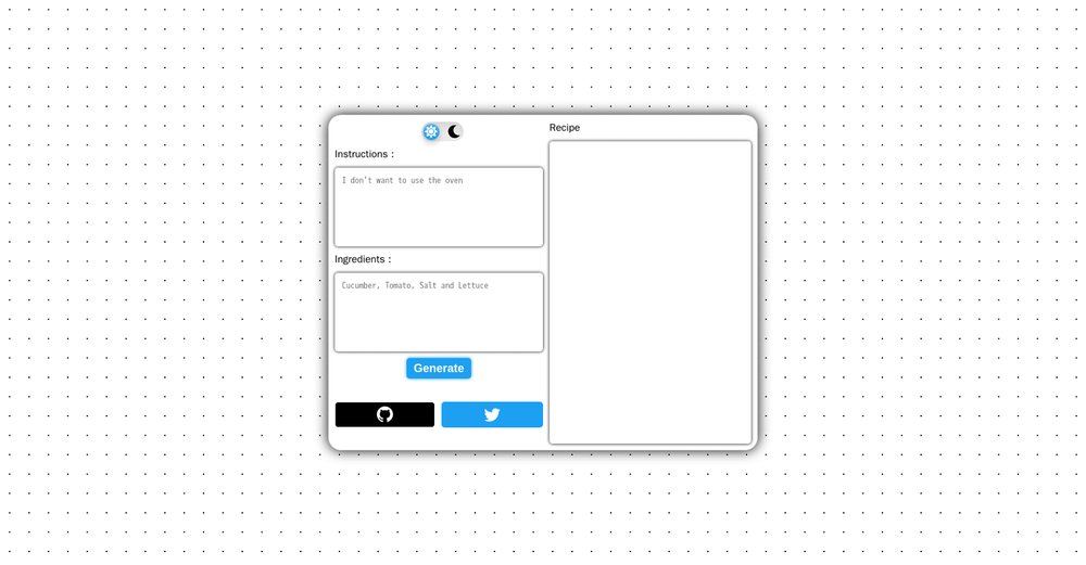Приложение искусственного интеллекта Random Recipe