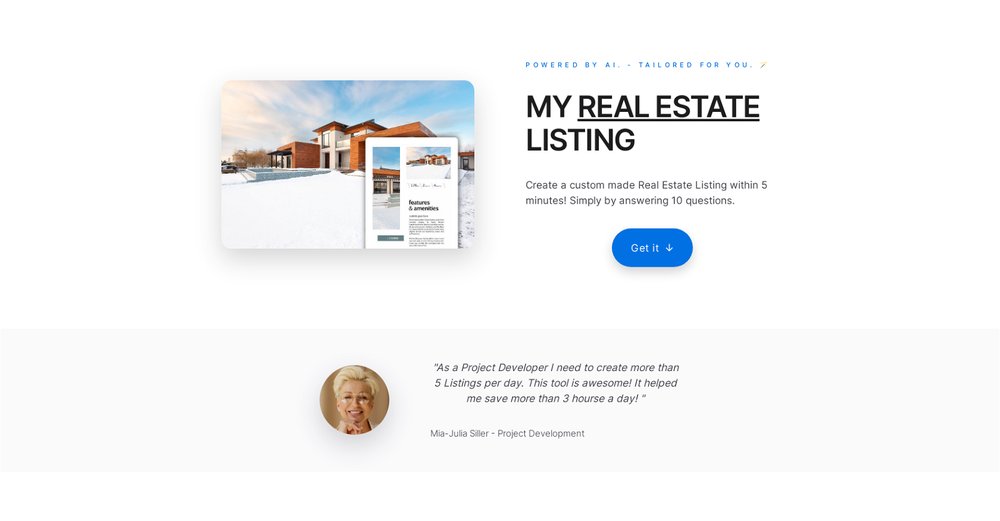 Приложение искусственного интеллекта Real Estate Listing