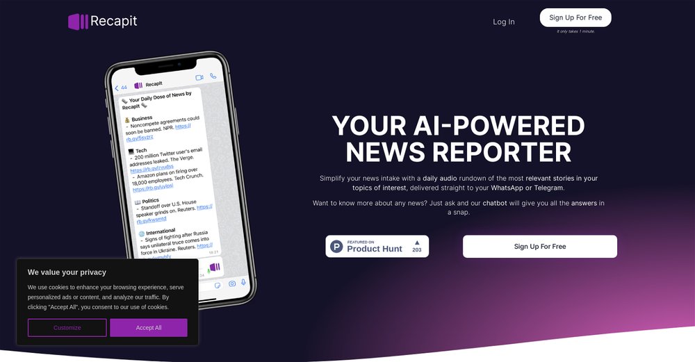 Приложение искусственного интеллекта Recapit