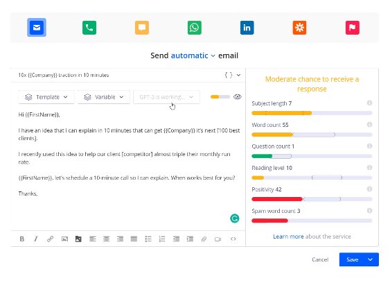 Reply.io - используйте ии для создания электронных писем, похожих на людей