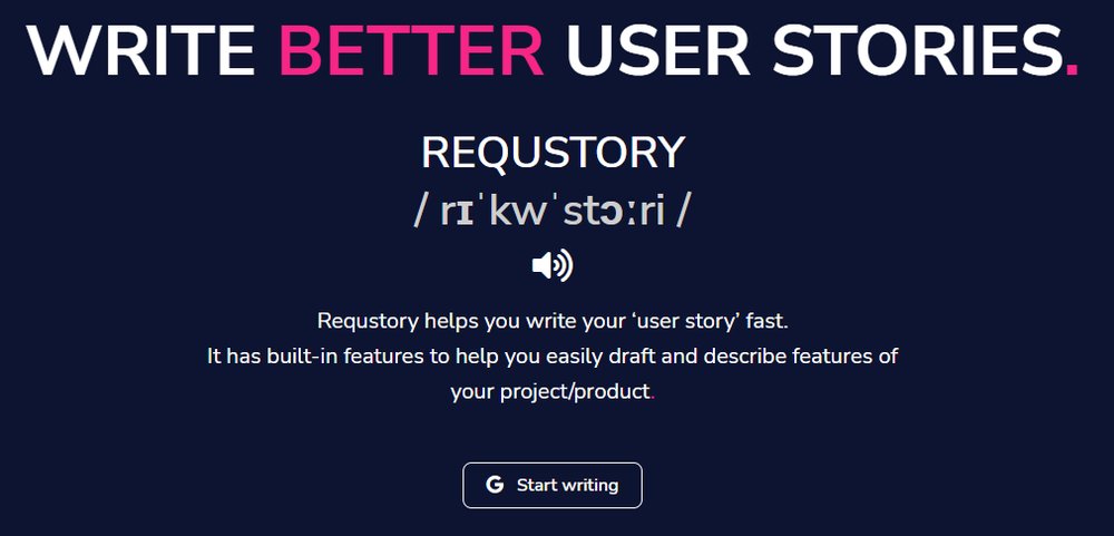 Requstory - инструмент для написания пользовательских историй, помогающий командам описывать функции продукта.