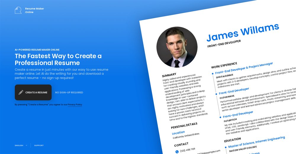 Приложение искусственного интеллекта ResumeMaker.Online