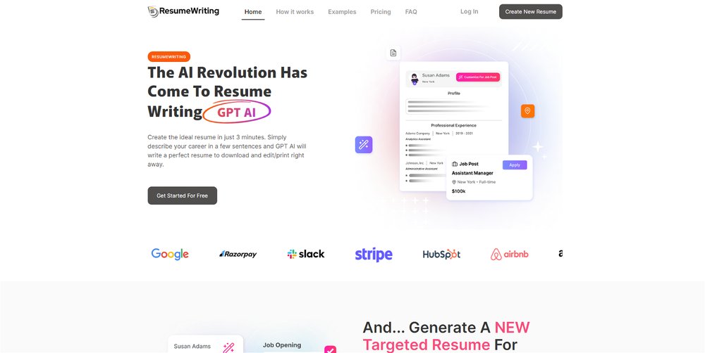 Приложение искусственного интеллекта ResumeWriting