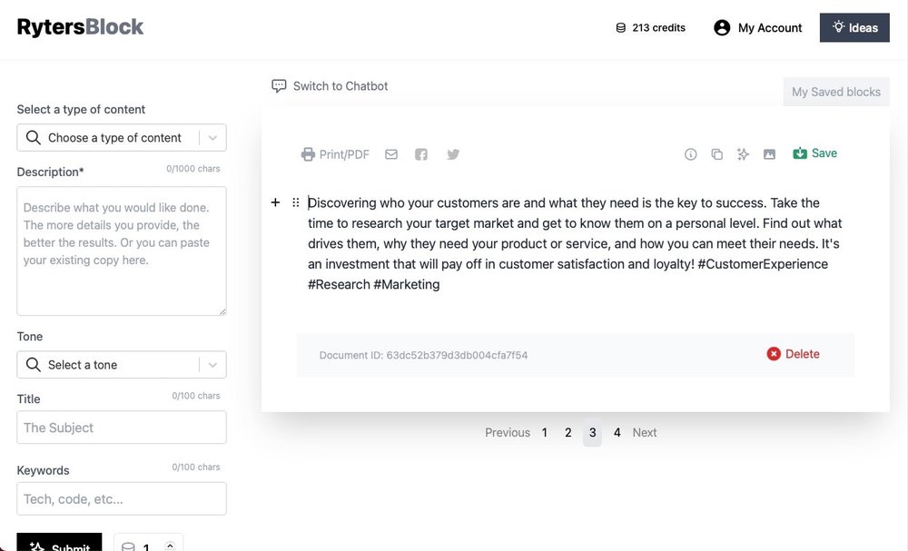 RytersBlock - помощник по письму с искусственным интеллектом