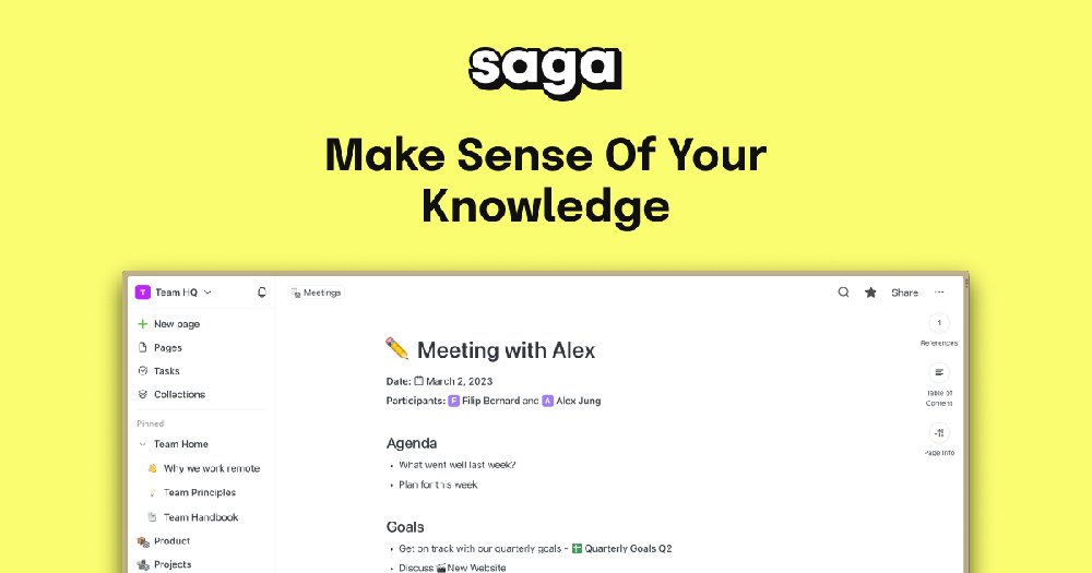 Saga - платформа с набором инструментов для командной работы