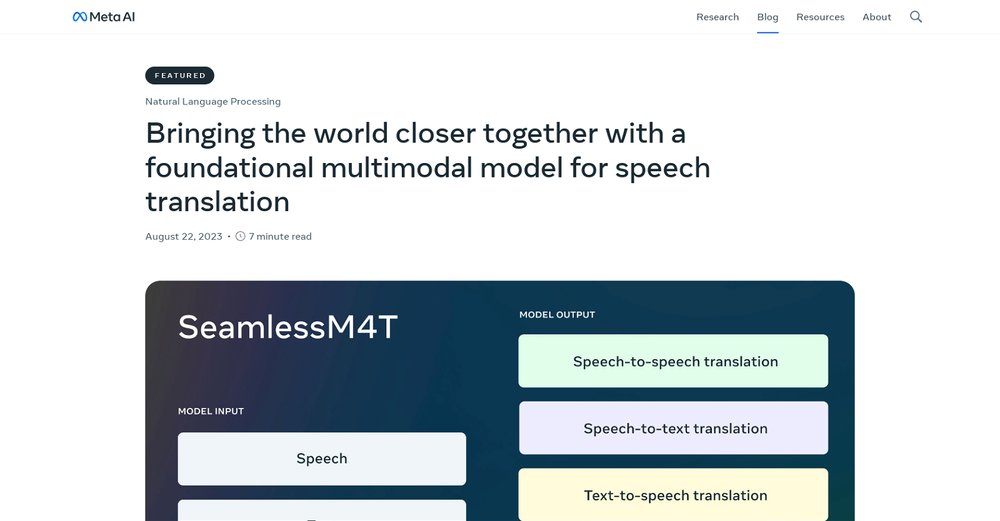 Приложение искусственного интеллекта SeamlessM4T
