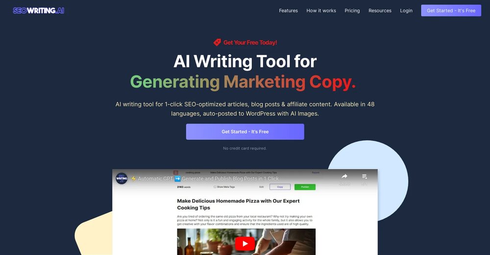 Приложение искусственного интеллекта SEO Writing AI