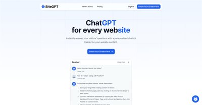 Приложение искусственного интеллекта SiteGPT