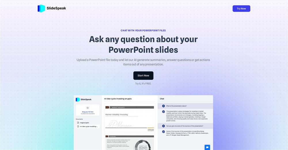 Приложение искусственного интеллекта SlideSpeak