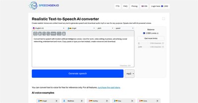 Приложение искусственного интеллекта SpeechGen