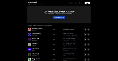 Приложение искусственного интеллекта Stockmusic