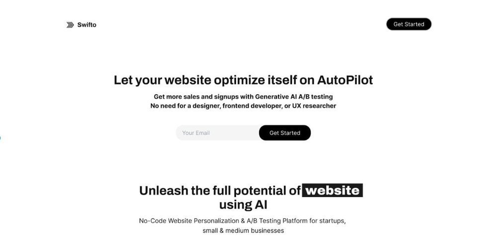 Swifto - инструмент для оптимизации веб-сайтов для персонализации и a/b-тестирования.