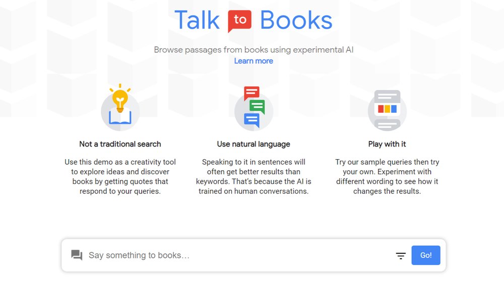 Talk to Books (Google) - задайте вопрос и найдите ответы из книг в базе данных google