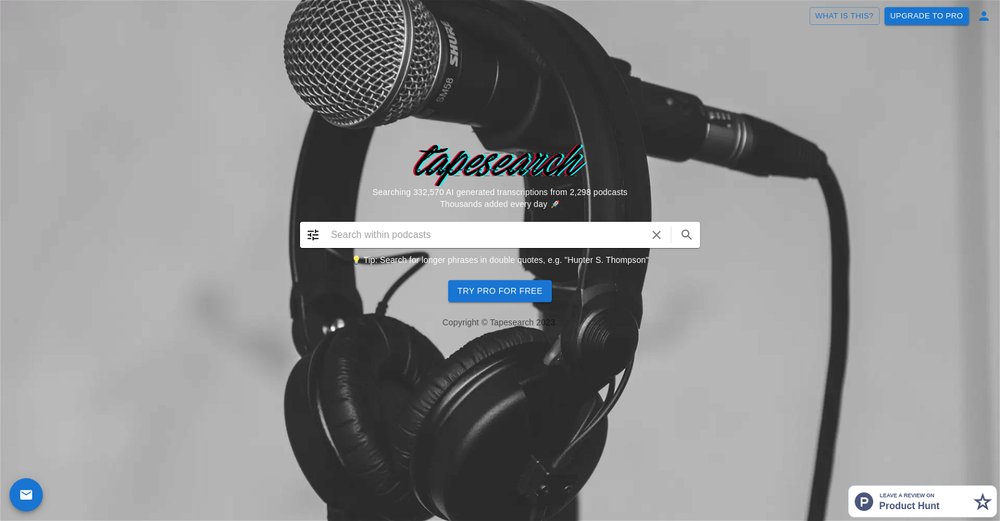 Приложение искусственного интеллекта Tapesearch