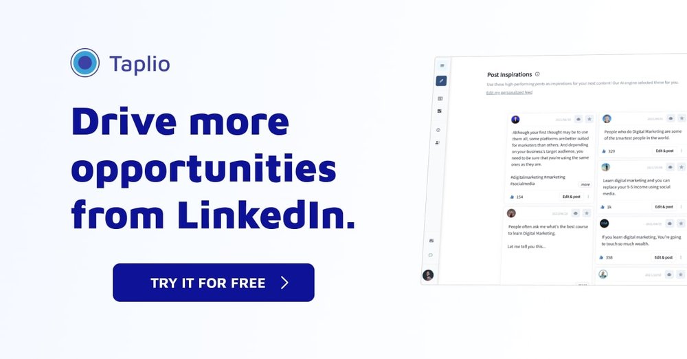 Taplio - инструмент для создания и управления контентом linkedin.