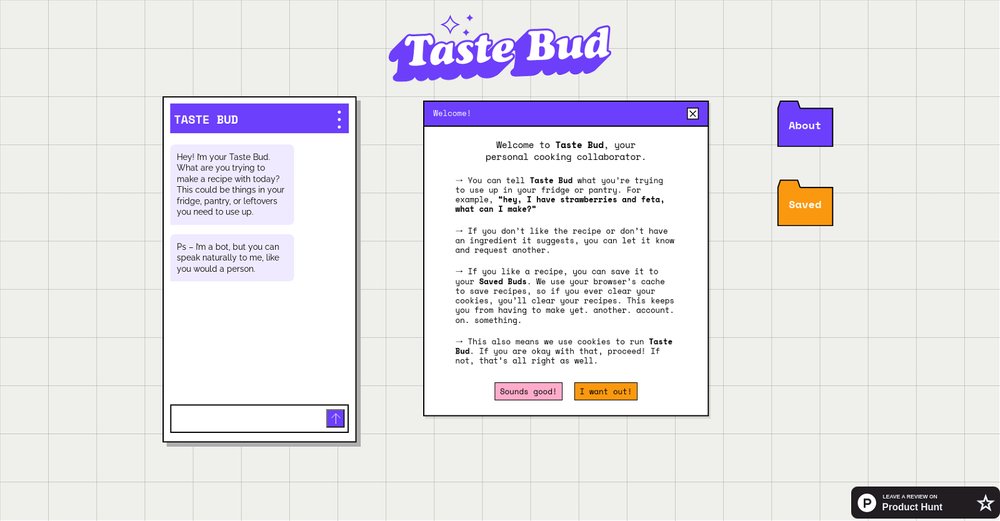 Приложение искусственного интеллекта Taste Bud