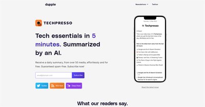 Приложение искусственного интеллекта Techpresso