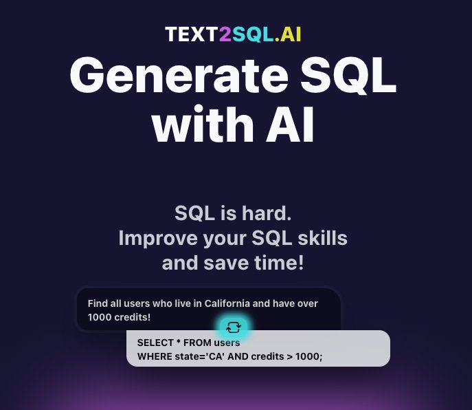 Text2SQL.AI - инструмент для генерации sql-запросов на простом английском языке.