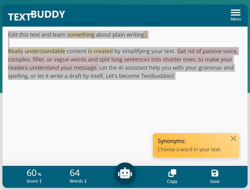 Textbuddy - анализирует и улучшает вашу орфографию, грамматику и читабельность