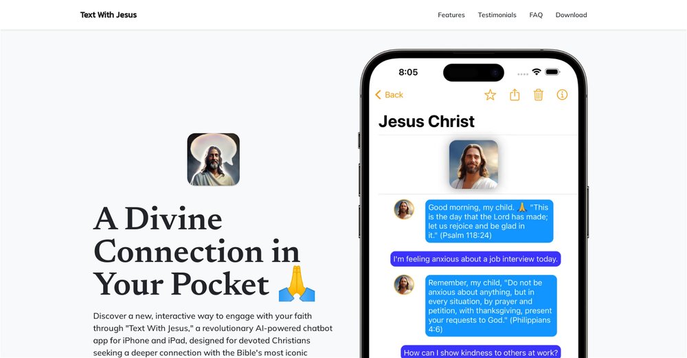 Приложение искусственного интеллекта TextwithJesus