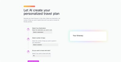 Приложение искусственного интеллекта Travelplan
