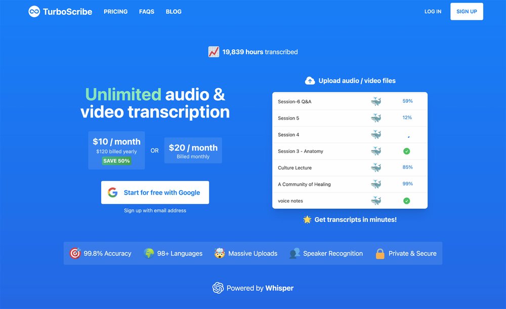 Приложение искусственного интеллекта TurboScribe