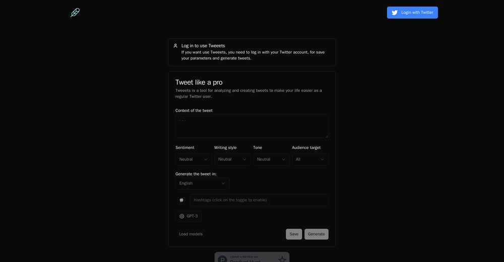 Приложение искусственного интеллекта Tweeets
