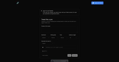Приложение искусственного интеллекта Tweeets