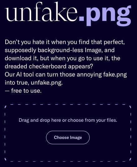 Unfake.png - инструмент очищает поддельные изображения .png и создает файлы .png без фона.