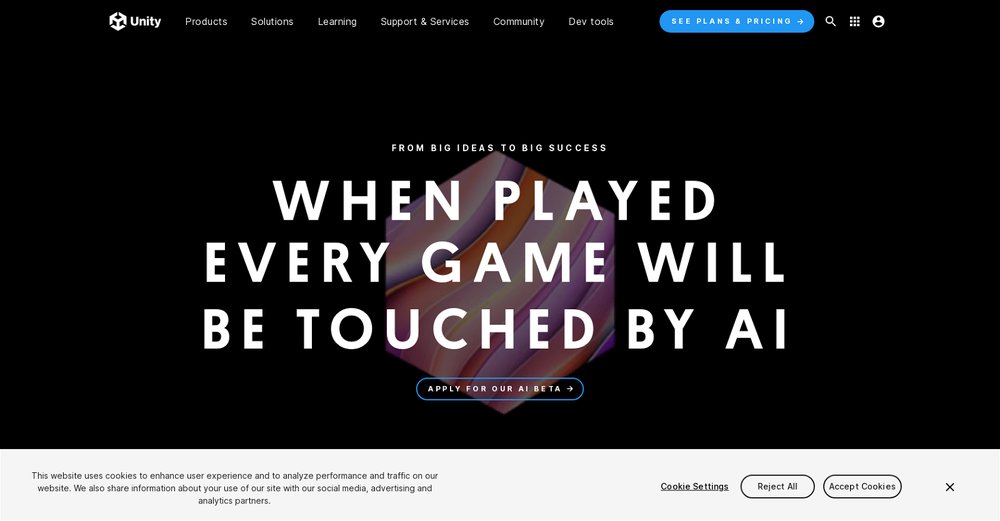Приложение искусственного интеллекта Unity