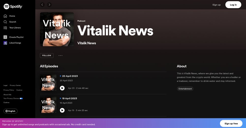 Приложение искусственного интеллекта Vitalik News