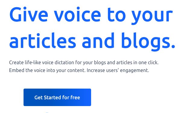 Voicera - инструмент для создания и встраивания голосовых диктовок в статьи и блоги.