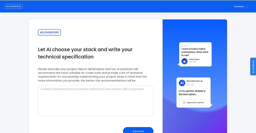 Приложение искусственного интеллекта WeLoveNocode