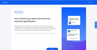 Приложение искусственного интеллекта WeLoveNocode